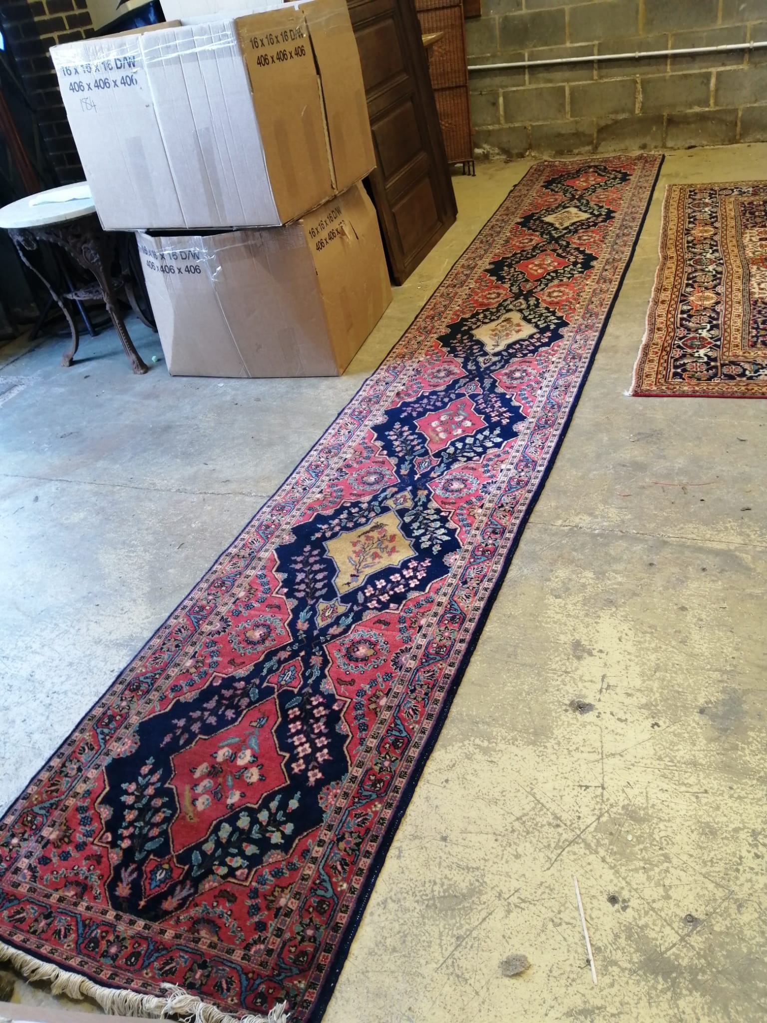 A North West Persian blue ground runner, 560 x 89cm